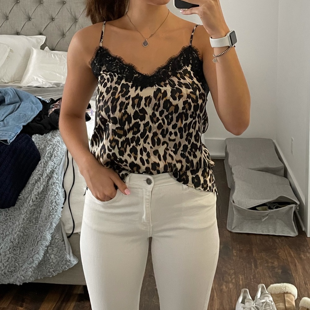 BP leopard satin top